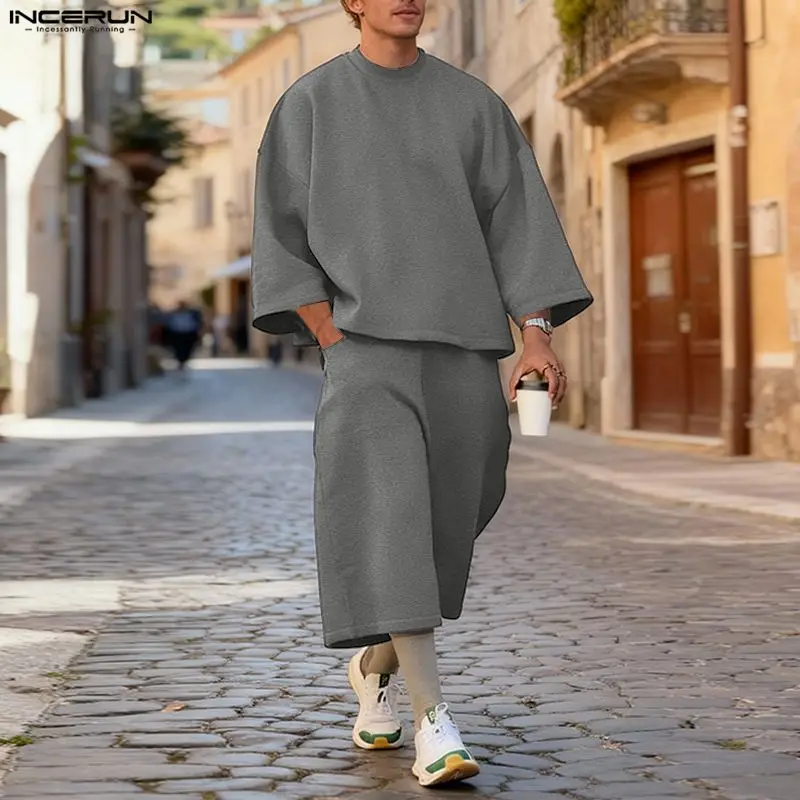 INCERUN Men Sets Solid Color B - огляд і ціна Street Fashion Guys