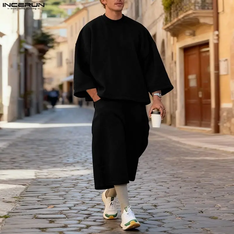 INCERUN Men Sets Solid Color B - огляд і ціна Street Fashion Guys